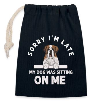 St. Bernard St. Bernard Dog Dog - Closable cotton gift bag (14x20cm) - navy - Front