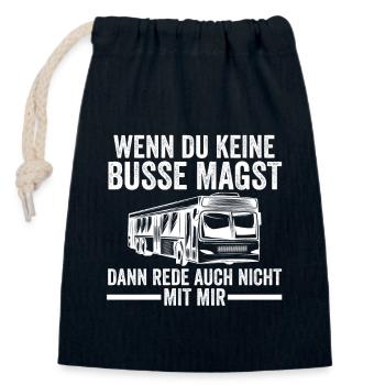 Bus Busfahrer - Verschließbarer Geschenkbeutel aus Baumwolle (14x20cm) - Navy - Vorne