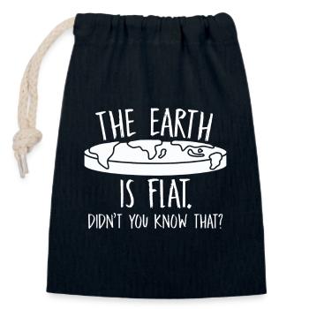 La terre est plate, vous ne le saviez pas ? - Sac cadeau en coton avec cordon (14 x 20 cm) - bleu marine - Devant