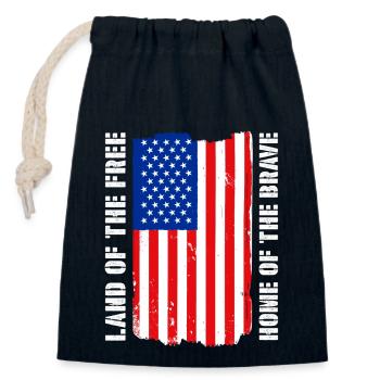 Land der Freiheit Amerikanisch USA Flagge Glaube Freiheit - Verschließbarer Geschenkbeutel aus Baumwolle (14x20cm) - Navy - Vorne