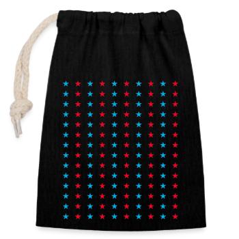 4 juillet pour les hommes femmes mignonnes patriotiques stars - Sac cadeau en coton avec cordon (14 x 20 cm) - noir - Devant