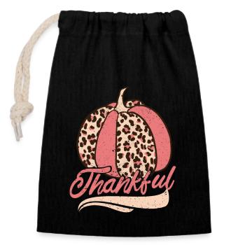 Dankbarkeit Thanksgiving Lehrer Herbst Saison - Verschließbarer Geschenkbeutel aus Baumwolle (14x20cm) - Schwarz - Vorne