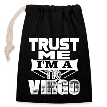 Virgo Trust Me I'm A Virgo - Closable cotton gift bag (14x20cm) - black - Front