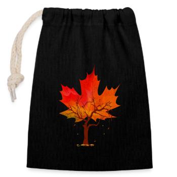 Ahornblatt Herbst Baum Rot Gelb Orange Herbstblätt - Verschließbarer Geschenkbeutel aus Baumwolle (14x20cm) - Schwarz - Vorne