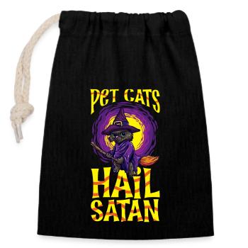 Hexe Okkult Gothic Dunkel Satanisch Unheilige - Verschließbarer Geschenkbeutel aus Baumwolle (14x20cm) - Schwarz - Vorne