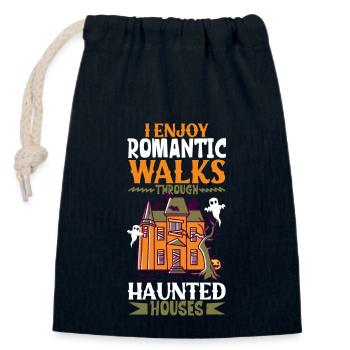 Recherche paranormale Chasseur de fantômes d’Halloween - Sac cadeau en coton avec cordon (14 x 20 cm) - bleu marine - Devant