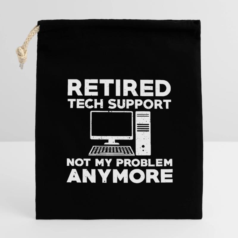 Retired Technical Support Closable cotton gift bag (14x20cm)