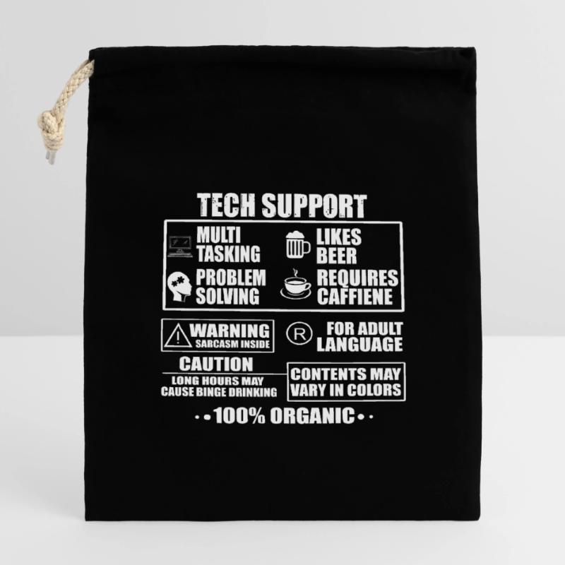 Tech Support Verschließbarer Geschenkbeutel aus Baumwolle (14x20cm)