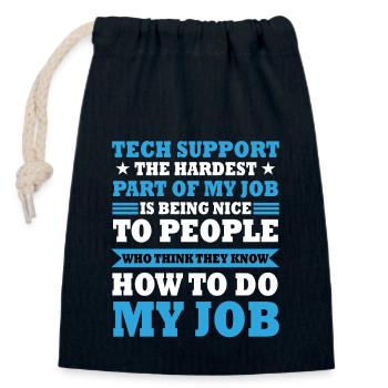 Funny Tech Support Joke Costume - Closable cotton gift bag (14x20cm) - navy - Front