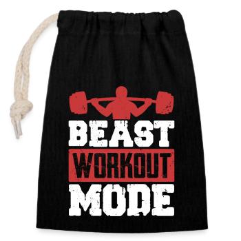 Beast Workout Mode Weight Lifting Workout Training - Closable cotton gift bag (14x20cm) - black - Front