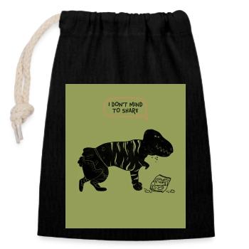 I DON'T MIND TO SHARE - Closable cotton gift bag (14x20cm) - black - Front