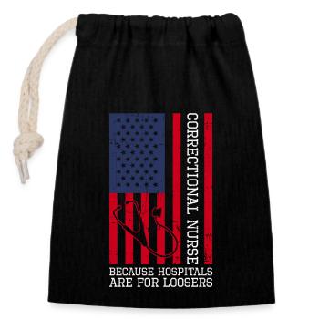 Forensisches Pflegedesign Für - Closable cotton gift bag (14x20cm) - black - Front
