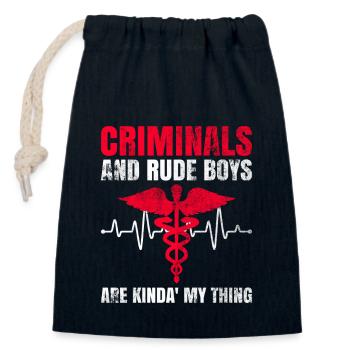 Correctional Rn Design Für Forensische - Closable cotton gift bag (14x20cm) - navy - Front