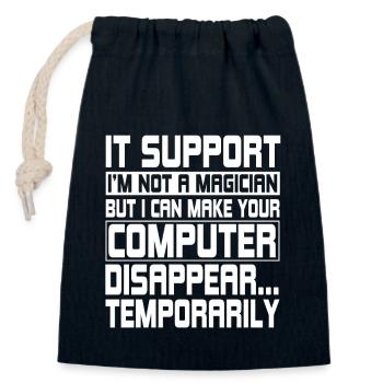 Drôle d’ingénieur informatique de support informatique - Sac cadeau en coton avec cordon (14 x 20 cm) - bleu marine - Devant