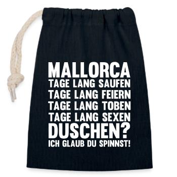 Party Urlaub Mallorca - Verschließbarer Geschenkbeutel aus Baumwolle (14x20cm) - Navy - Vorne