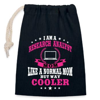 Research Analyst Mom Mother's Day Outfit - Closable cotton gift bag (14x20cm) - navy - Front