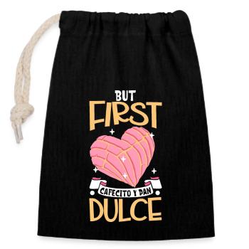 Spanischer Humor Conchas Mexikanisches Brot - Verschließbarer Geschenkbeutel aus Baumwolle (14x20cm) - Schwarz - Vorne