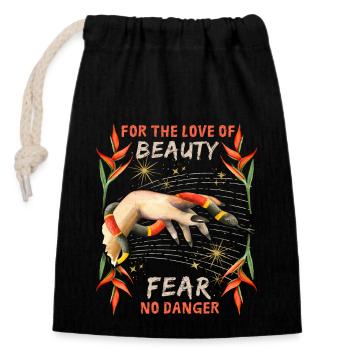 Serpent venimeux serpent vintage dark-academia dicton - Sac cadeau en coton avec cordon (14 x 20 cm) - noir - Devant