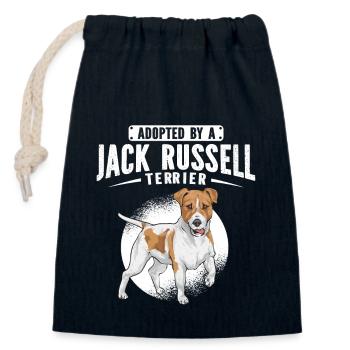 Jack Russell Terrier - Sac cadeau en coton avec cordon (14 x 20 cm) - bleu marine - Devant