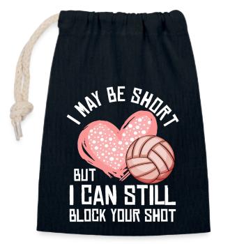 Je peux bloquer votre tir Volleyball de plage - Sac cadeau en coton avec cordon (14 x 20 cm) - bleu marine - Devant