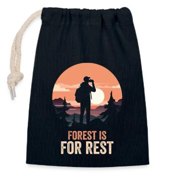 Forest Camping Mountain Holidays - Closable cotton gift bag (14x20cm) - navy - Front