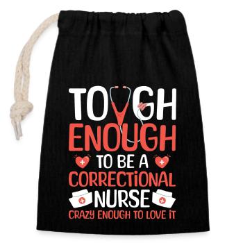 Correctional Nurse Design Für - Closable cotton gift bag (14x20cm) - black - Front