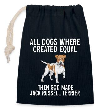 Jack Russell Terrier - Sac cadeau en coton avec cordon (14 x 20 cm) - bleu marine - Devant