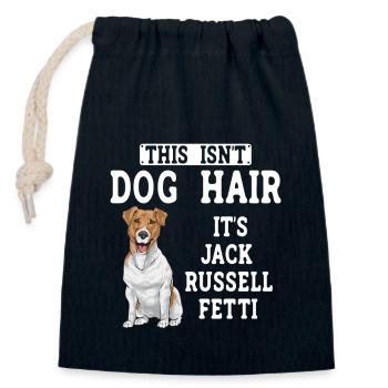 Jack Russell Terrier - Sac cadeau en coton avec cordon (14 x 20 cm) - bleu marine - Devant