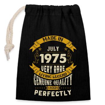 July 1975 Vintage Vintage Birthday - Closable cotton gift bag (14x20cm) - black - Front