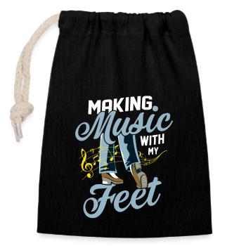 Faire de la musique avec mes pieds Danse à claquettes Danseur de claquettes - Sac cadeau en coton avec cordon (14 x 20 cm) - noir - Devant