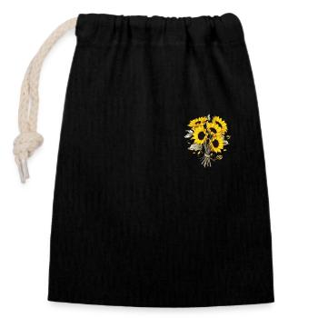 Cool Sunflower Patch Fleurs d’été florales jaunes - Sac cadeau en coton avec cordon (14 x 20 cm) - noir - Devant