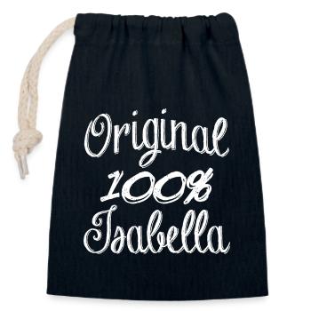 Original 100% Isabella - Verschließbarer Geschenkbeutel aus Baumwolle (14x20cm) - Navy - Vorne