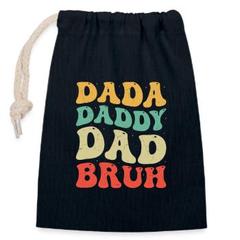 Dada Daddy Dad Bruh Groovy Father Day Men Gift - Closable cotton gift bag (14x20cm) - navy - Front