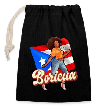 Afro latina boricua puerto rico karibischer tanz - Verschließbarer Geschenkbeutel aus Baumwolle (14x20cm) - Schwarz - Vorne