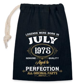 Legends Were Born In July 1975 - Closable cotton gift bag (14x20cm) - navy - Front