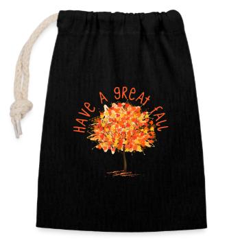 Avoir un grand amoureux des arbres d’automne - Sac cadeau en coton avec cordon (14 x 20 cm) - noir - Devant