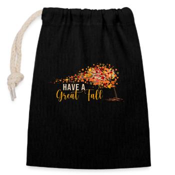 Avoir un grand amoureux des arbres d’automne - Sac cadeau en coton avec cordon (14 x 20 cm) - noir - Devant