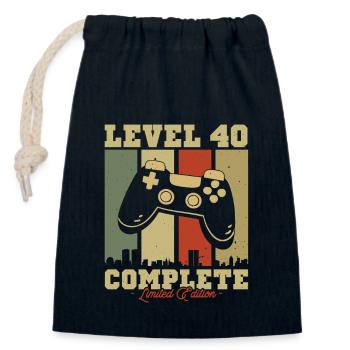 Gift Anniv. Vintage Niv. 40 ed. Limited - Closable cotton gift bag (14x20cm) - navy - Front