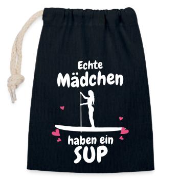 Stand up Paddle SUP Board Surfen Paddling - Verschließbarer Geschenkbeutel aus Baumwolle (14x20cm) - Navy - Vorne