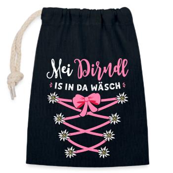Trachtenshirt Damen Trachten T-Shirt Dirndl Ersatz - Verschließbarer Geschenkbeutel aus Baumwolle (14x20cm) - Navy - Vorne