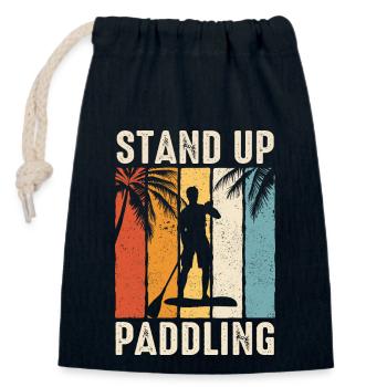 Stand up Paddle SUP Board Surfen Paddling - Verschließbarer Geschenkbeutel aus Baumwolle (14x20cm) - Navy - Vorne