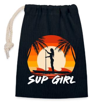 Stand up Paddle SUP Board Surfen Paddling - Verschließbarer Geschenkbeutel aus Baumwolle (14x20cm) - Navy - Vorne