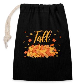 Herbstblätter Saison Blätter Herbstblatt Halloween - Verschließbarer Geschenkbeutel aus Baumwolle (14x20cm) - Schwarz - Vorne