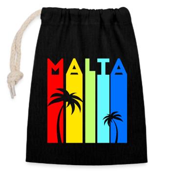 Malta Urlaub Design Mittelmeer Insel Reise Malta - Verschließbarer Geschenkbeutel aus Baumwolle (14x20cm) - Schwarz - Vorne