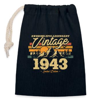Retro Geburtstagsgeschenk 1943 - Verschließbarer Geschenkbeutel aus Baumwolle (14x20cm) - Navy - Vorne