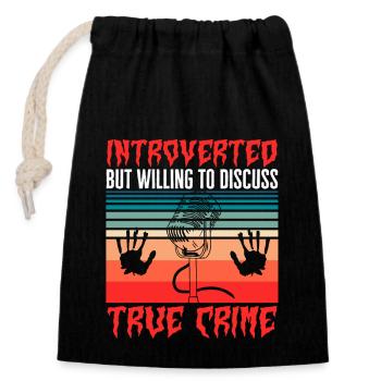 Wahre Verbrechen Podcaster True Crime Podcast - Verschließbarer Geschenkbeutel aus Baumwolle (14x20cm) - Schwarz - Vorne