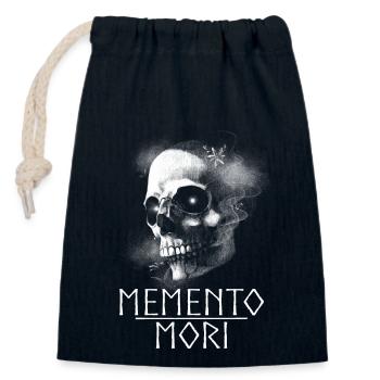 Mortality Philosophy Latin Stoicism - Closable cotton gift bag (14x20cm) - navy - Front