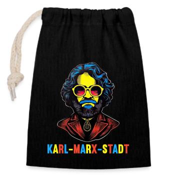 Communism Left Marxism Karl Marx - Closable cotton gift bag (14x20cm) - black - Front