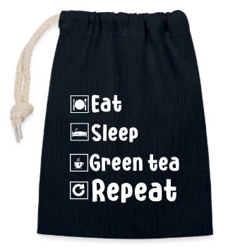 Lustiges Grüntee-liebhaber-outfit - Verschließbarer Geschenkbeutel aus Baumwolle (14x20cm) - Navy - Vorne