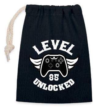 Level 85 Unlocked 85 Geburtstag - Verschließbarer Geschenkbeutel aus Baumwolle (14x20cm) - Navy - Vorne
